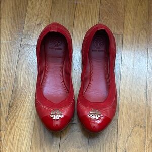Tory Burch Cherry Red Flats